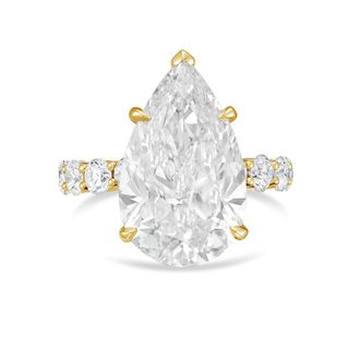 Diana M. Jewels 18kt yellow gold 10ct lab grown Pear Diamond Pav&eacute; Band Ring