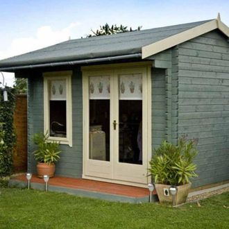 Shires Marlborough 28 mm Log Cabin 12 x 12 Feet in Tan