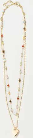 Fat Face FatFace Gold Tone Heart Layer Necklace
