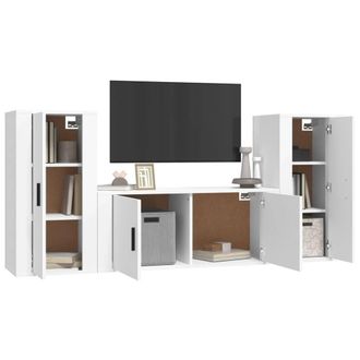 Berkfield Home Classic 3 Piece TV Cabinet Set White Engineered Wood
