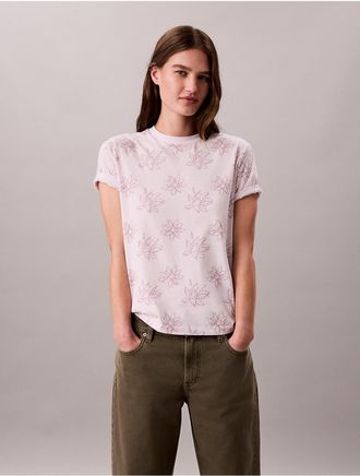 Calvin Klein Jeans Calvin Klein Womens Allover Floral Tee - Pink - XL