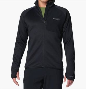 Columbia Mens Triple Canyon Grid Fleece Ii Full Zip Jacket In Black
