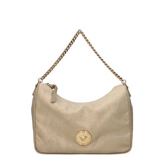 Versace Damens Hobo-Handtasche aus Stoff in Beige/Sand