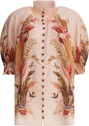 Zimmermann Overhemden, Dames, Veelkleurig, M, Beige Billow Blouse Aw 25