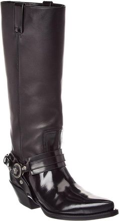 Versace Taxano Leather Knee High Boot