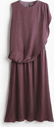H&M Drapiertes Satinkleid - Purple