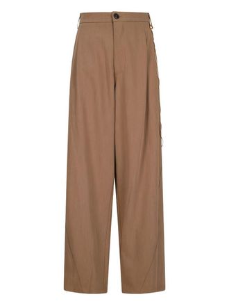 Darkpark Beige Trousers With Side Chain Detail