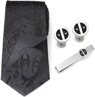 Cufflinks Inc. Deadpool Silk Tie, Cuff Links & Tie Bar Set in Black at Nordstrom