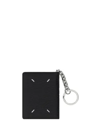 Maison Margiela Calf Leather Key Holder Card Case - Black