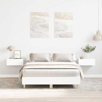 vidaXL vidaXL Giroletto senza Materasso Bianco 135x190cm in Legno Multistrato