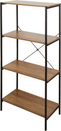 OEM Estanter&iacute;a De Almacenamiento De Acero Y Madera - Aktive - 60x30x120 Cm - 4 Estantes - Refuerzo Cruzado - Montaje F&aacute;cil