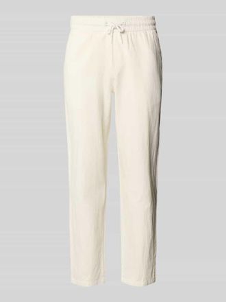 Blend Hose aus Baumwoll-Leinen-Mix mit elastischem Bund in Offwhite, Gr&ouml;&szlig;e 3XL