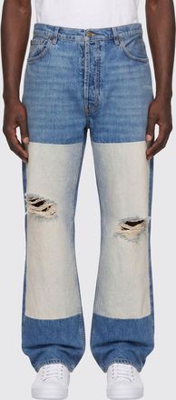 Maison Margiela Jeans straight leg in denim di cotone con effetto patchwork