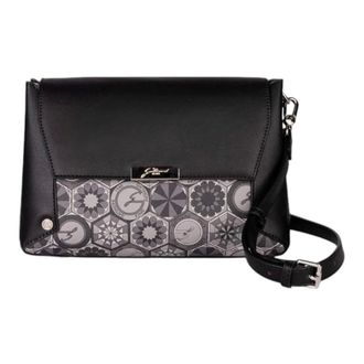 Gattinoni Tassen, Dames, Zwart, ONE Size, Leer, Teodosia Flap Messenger Tas Zwart PVC