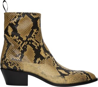 Bally Gaiman 6303990 Mens New RHU Snake Embossed Leather Boots