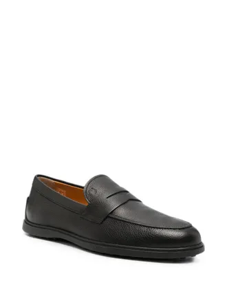 Tod's Pebble-Grain Leather Loafer - Black