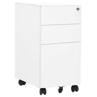 Berkfield Home Mobile File Cabinet White 30x45x59 cm Steel | Size: 30 x 45 x 59 cm