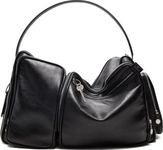 Acne Studios Borsa a spalla Camero in pelle con zip - Nero