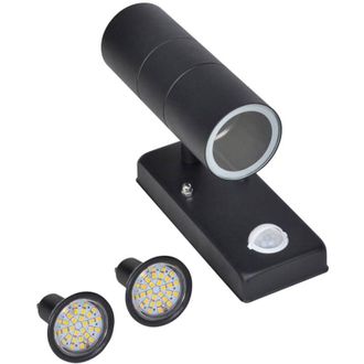 vidaXL Lampada led a Parete Acciaio Inox Forma Cilindrica Nera con Sensore Vidaxl