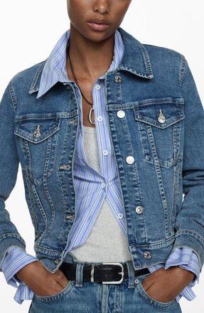 Mango Denim Trucker Jacket in Medium Blue at Nordstrom, Size X-Small