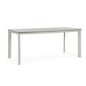 Konte Design Mesa de piedra natural y estructura de aluminio beige 180x90
