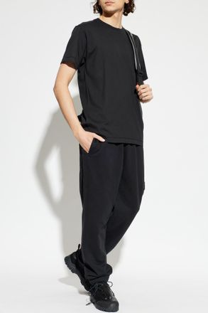 Stone Island Sweatpants With Cuffs, Mens, Black