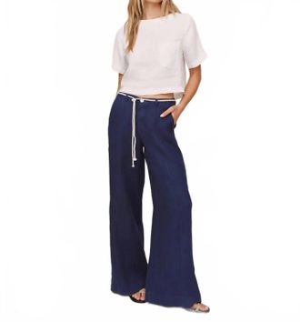 Bella Dahl Clean Waist Pintuck Wide Leg Pant In Nautical Night