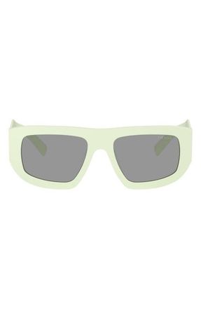 Prada 53mm Irregular Sunglasses in Matte Mint /Grey at Nordstrom