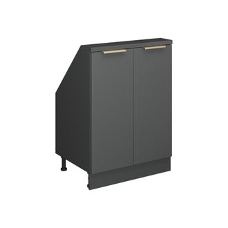 Vicco Armario De Cocina Para Techo Inclinado R-line, Antracita-oro, 60 Cm Con 2 Puertas, Vicco