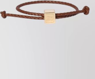 Miu Miu leather woven bracelet