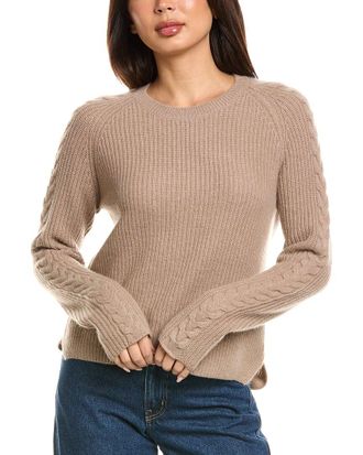 The Cashmere Project The Cashmere Project Shaker Cable Crewneck Cashmere Sweater
