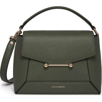 Strathberry Mosaic Leather Top Handle Bag in Pine Green at Nordstrom