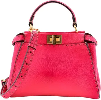 Fendi Fendi Pink Sheep Leather Selleria Peekaboo Bag Mini (Authentic Pre-Loved)