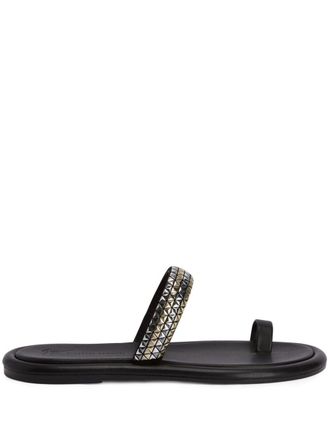 Giuseppe Zanotti Redouart stud-embellished leather sandals - men - Suede/Leather/Leather - 40.5 - Black
