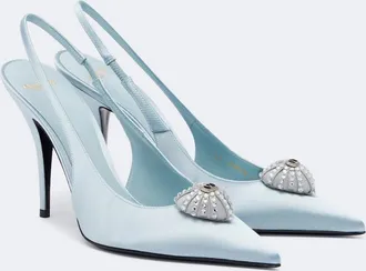 Valentino Garavani Coeur Royal satin slingback pumps