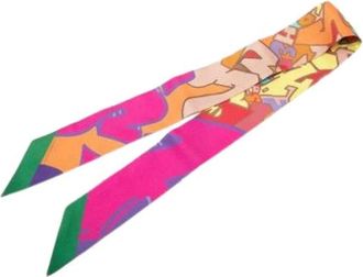 Herm&egrave;s Pre-owned Scarves, female, Multicolor, Size: ONE SIZE Pre-owned Graff Graffiti Twilly