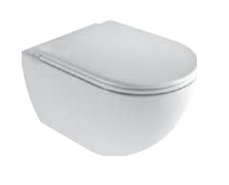 AZZURRA Jarr&oacute;n Suspendido 36x52 Cm De Cer&aacute;mica Blanca Brillante Azzurra Ceramica Comoda - Con Tapa De Inodoro Soft