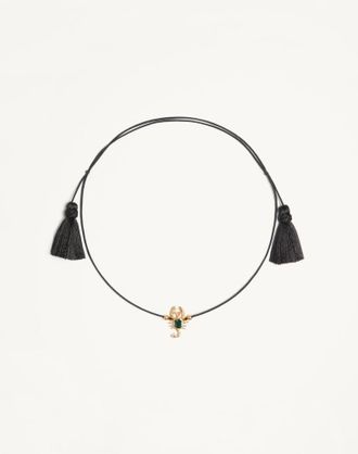 Valentino Garavani Accessorio Per Capelli E Collana Gardienne In Metallo, Cristallo E Corda Con Nappine Donna ANTIQUE BRASS/NERO UNI