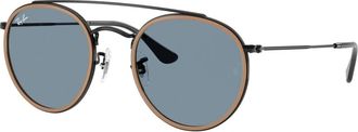 Ray-Ban Ronde Dubbele Neusbrug Zonnebril - unisex - Zonnebrillen - Zwart - 53 MM - Accessoires