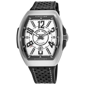 Franck Muller Vanguard Racing Automatic White Dial Leather Strap Mens Watch V 45 SC DT RCG AC (NR)