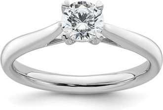 Diamond2Deal 14k Gold 1/2 Ct Lab Grown Diamond Round Solitaire Engagement Ring