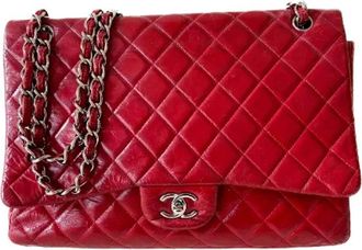 Chanel Pre-owned Cotton chanel-bags - Dames - Vintage Schoudertas - Rood - ONE Size - Katoen - Vintage