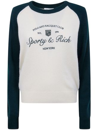 Sporty & Rich Syracuse Cashmere Baseball Sweater