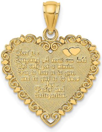 Diamond2Deal 14k Yellow Gold LOVE IS...HEART Charm