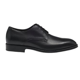 HUGO BOSS Herenformele schoenen van leer met lage blokhak (Donkerbruin)