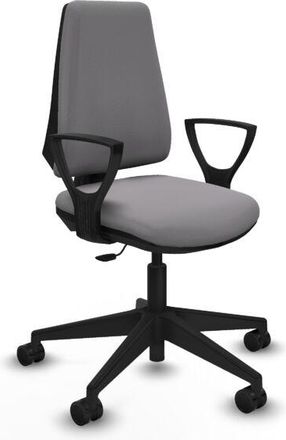 Piqueras y Crespo Piqueras Y Crespo - Elche Cp Similpiel Gris Brazos Fijos Base Piramidal Ruedas Nailon 65mm