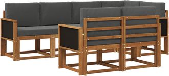 vidaXL Conjunto De Sof&aacute;s De Exterior 7 Uds. Natural Y Antracita Vidaxl