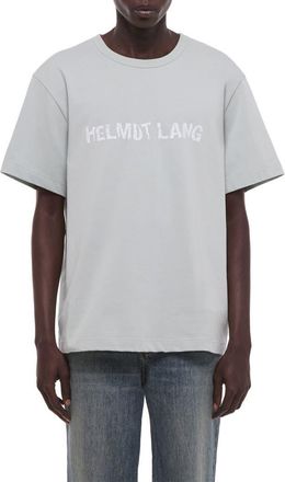 Helmut Lang Crumpled Logo Graphic T-Shirt in Aqua Gray at Nordstrom, Size Xx-Large