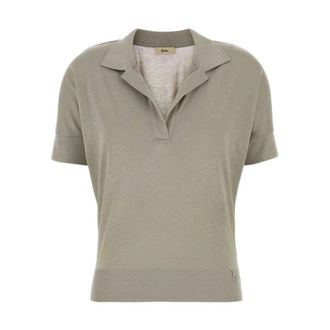 Herno Polo Shirts, female, Gray, Size: XL Cotton-blend Polo Shirt