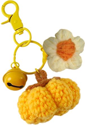 Generic Pumpkin Crochet Keyring | Pumpkin Plush Bag Charm | Handmade Pumpkin Pendant | Halloween Pumpkin Plush Ornament For Birthday Holiday